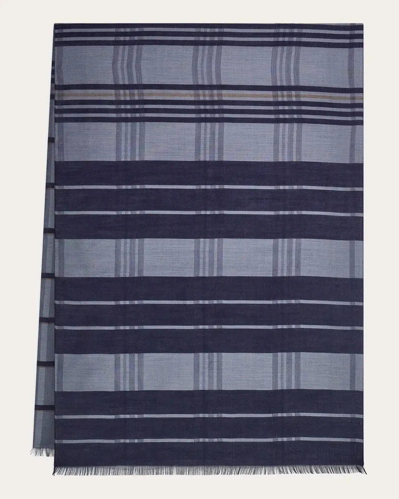 Ferragamo Uomo Stola check Blu Blu