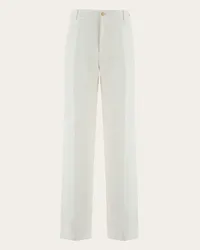 Ferragamo Uomo Pantalone sartoriale in viscosa e seta Bianco Bianco