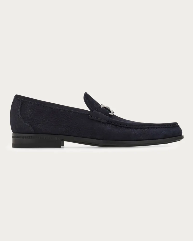 Ferragamo Uomo Mocassino morsetto Gancini Blu Blu