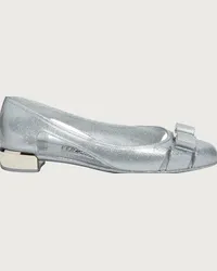 Ferragamo Donna Ballerina jelly fiocco Vara Argento Argento