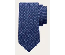 Uomo Cravatta in seta stampa Tetris Blu