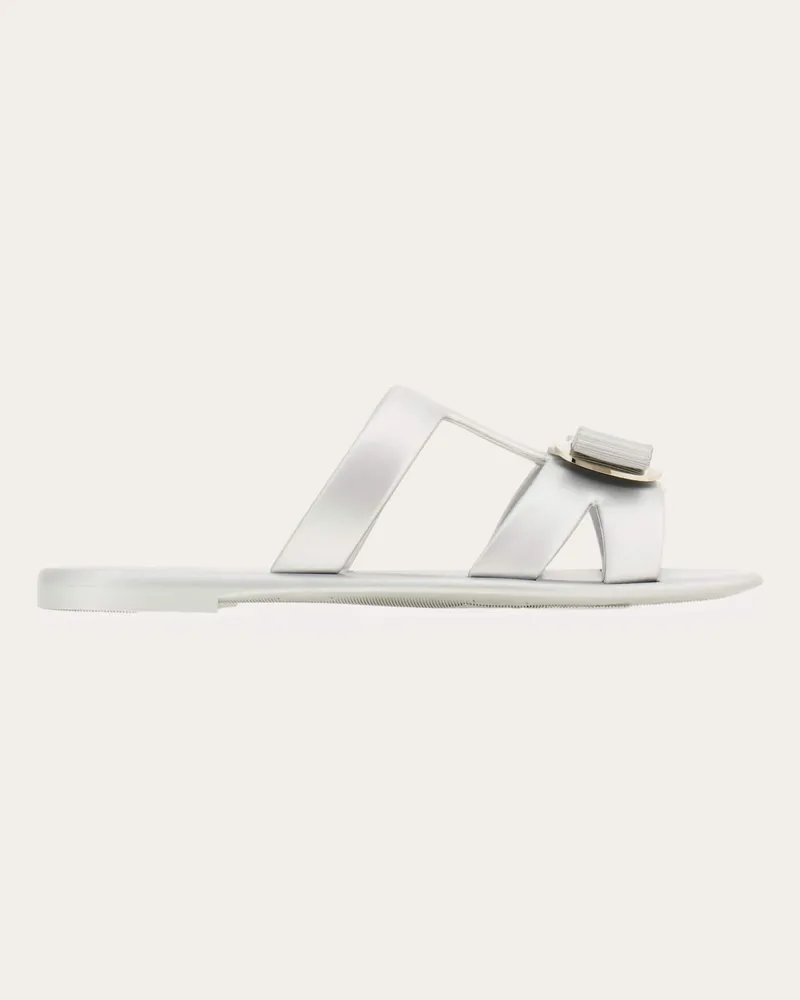 Ferragamo Donna Slide new Vara plate Argento Argento