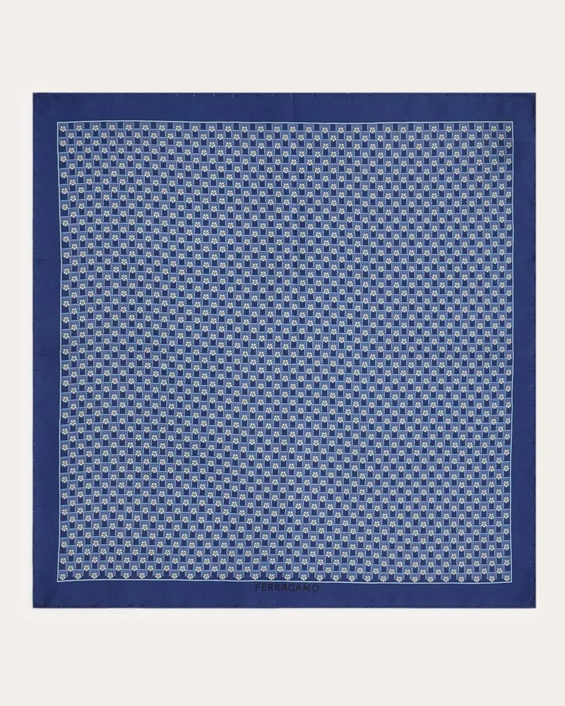Ferragamo Uomo Fazzoletto da taschino stampa Torneo - Citymatch Capsule Blu Blu
