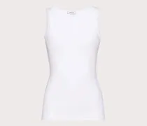 Donna Top smanicato in jersey Bianco