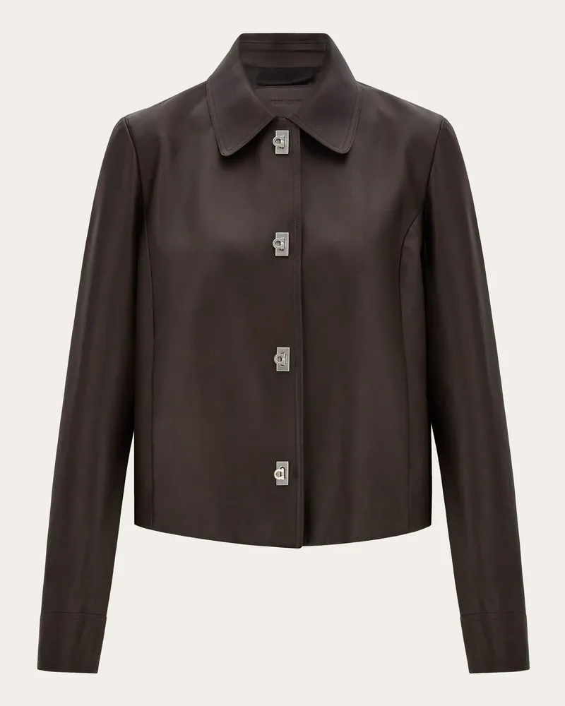 Ferragamo Donna Giacca dritta in nappa Marrone Marrone