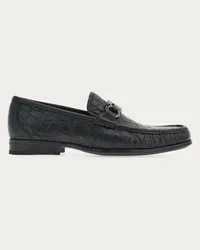 Ferragamo Uomo Mocassino ornamento Gancini Nero Nero