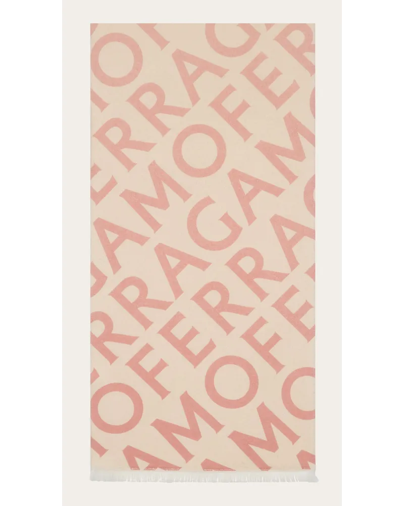 Ferragamo Donna Sciarpa double con lettering Rosa Rosa