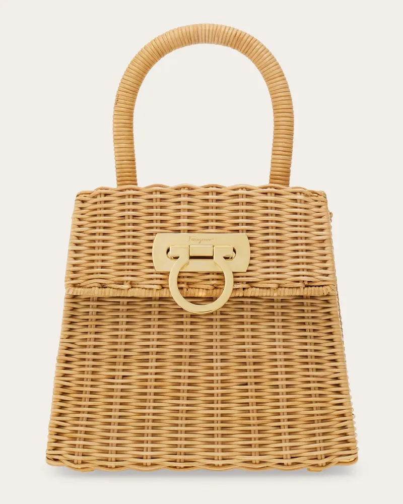 Ferragamo Donna Iconic Top Handle (S) Beige Beige