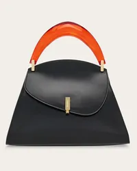 Ferragamo Donna Borsa a mano con manico scultoreo Nero Nero