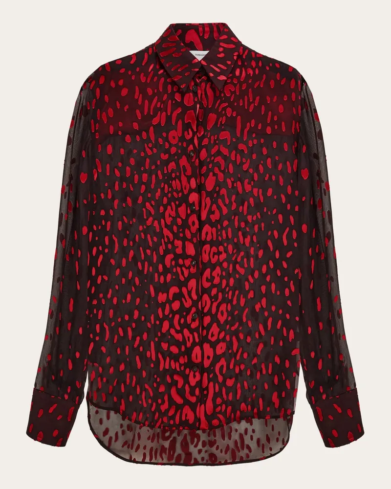Ferragamo Donna Camicia in georgette devoré Multicolore Multicolore