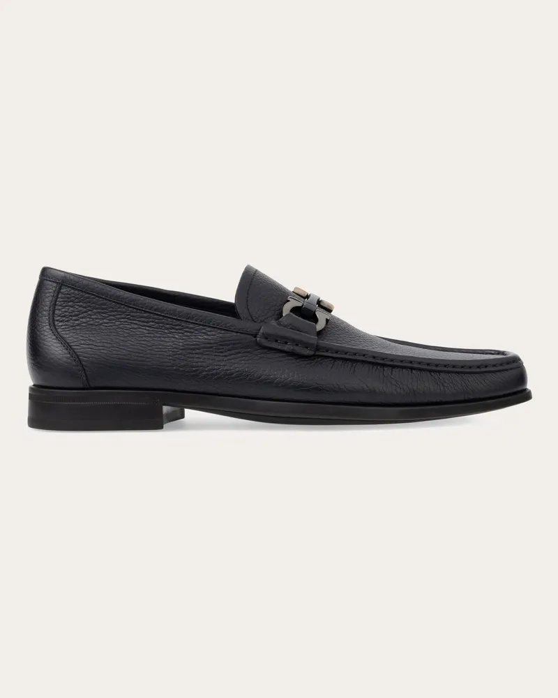 Ferragamo Uomo Mocassino morsetto Gancini Blu Blu