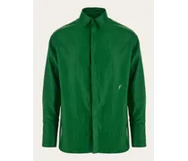 Ferragamo Uomo Camicia in lino spalmato Verde Verde