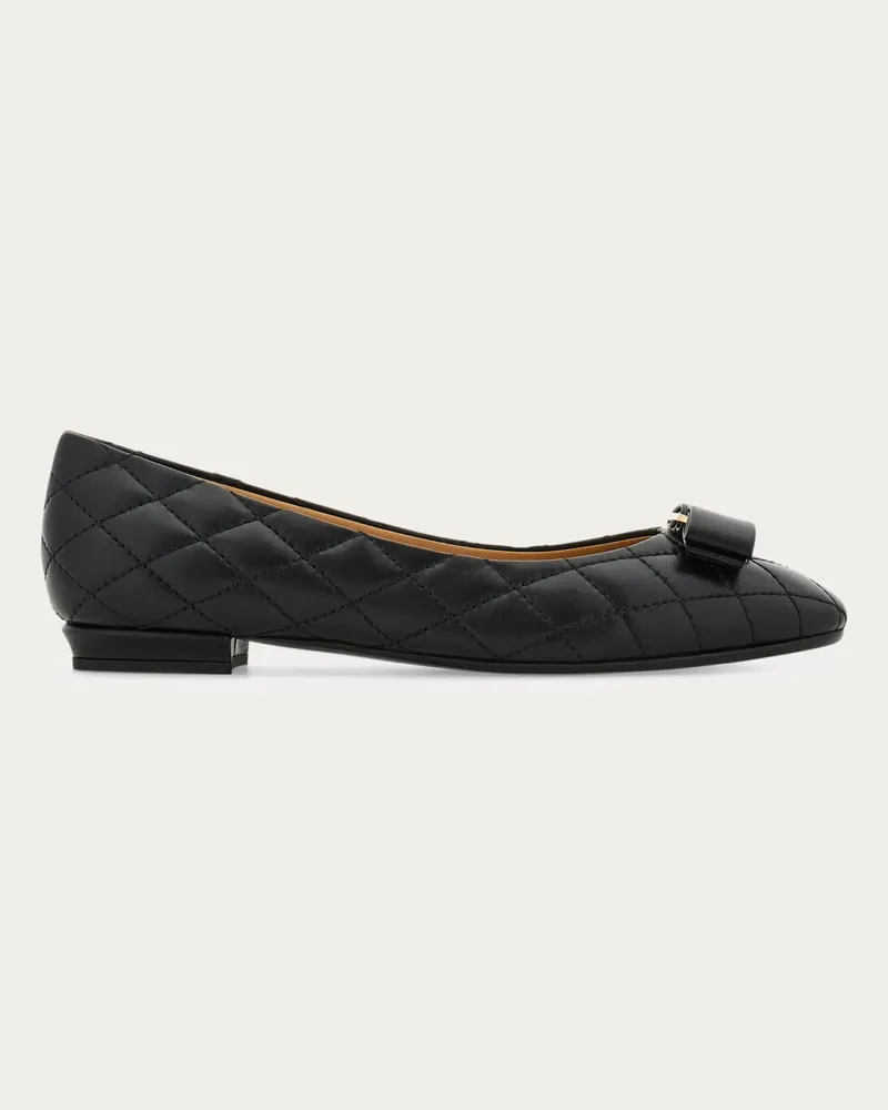 Ferragamo Donna Ballerina Varina trapuntata Nero Nero