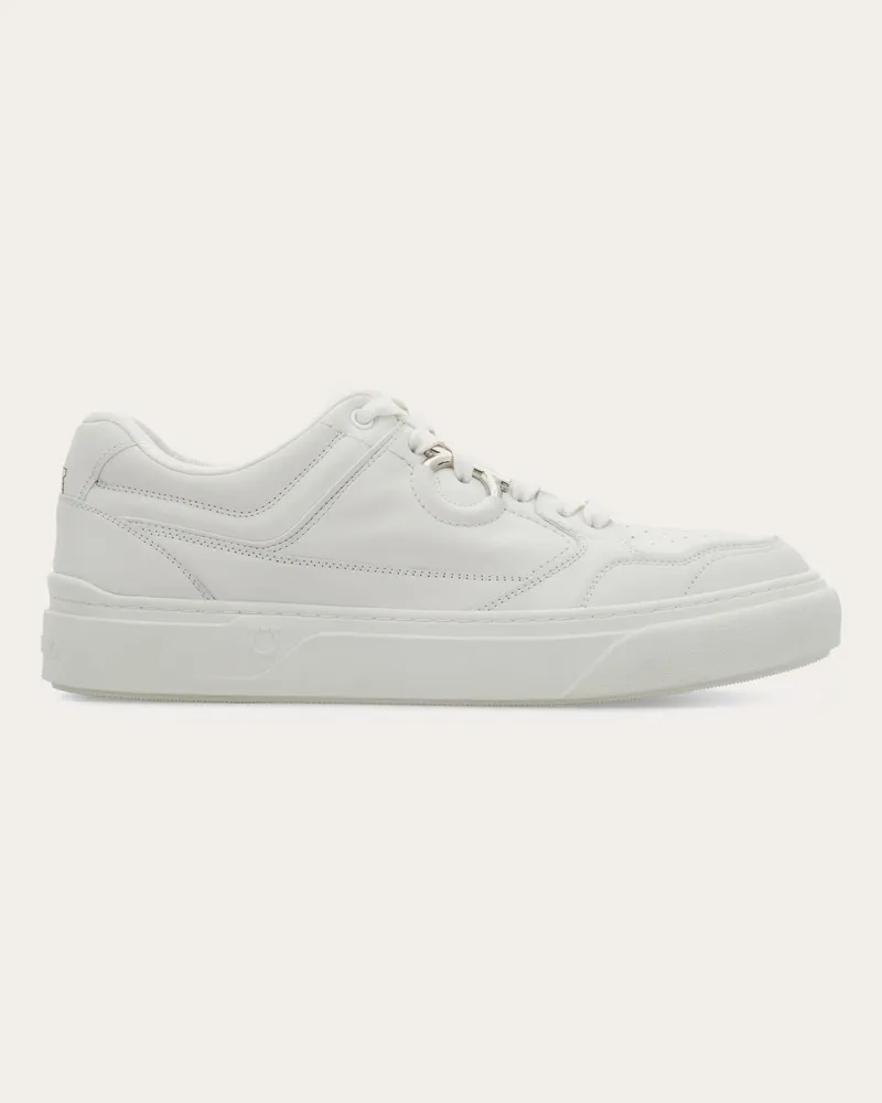 Ferragamo Uomo Sneaker Gancini Bianco Bianco
