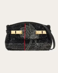 Ferragamo Donna Borsa a tracolla Hug con paillettes (S) Nero Nero