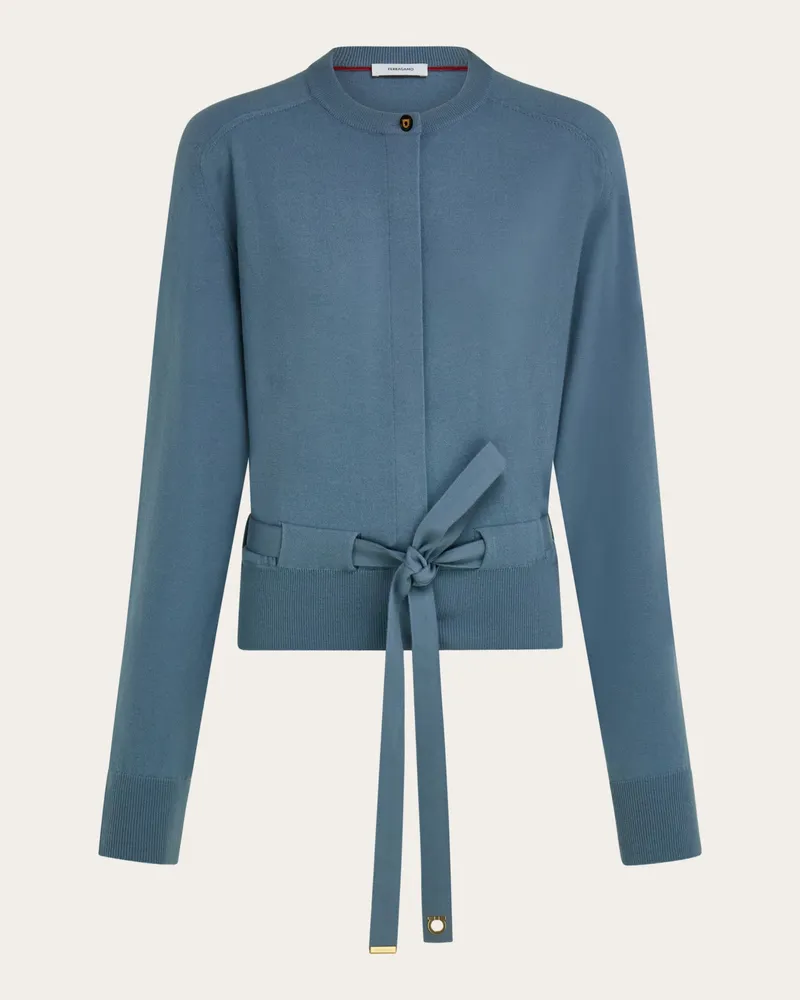Ferragamo Donna Cardigan con nastro Verde Verde