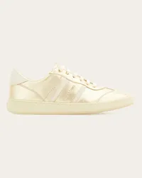 Ferragamo Donna Sneaker bassa con firma Argento Argento