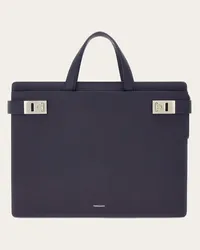 Ferragamo Uomo Borsa business con fibbie Gancini Blu Blu