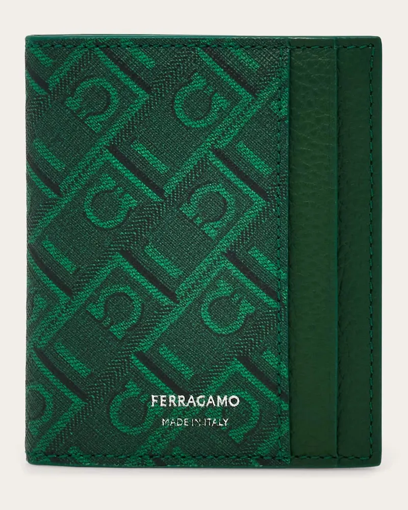 Ferragamo Uomo Porta carte di credito Ferragamo Monogram Verde Verde
