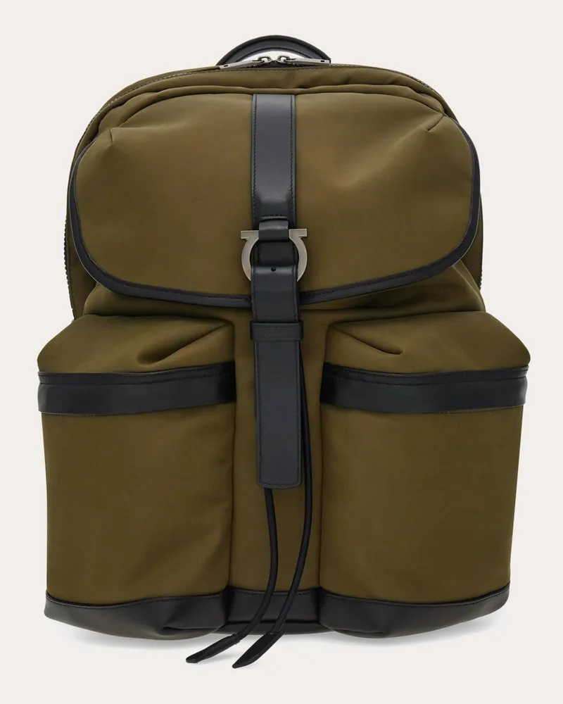 Ferragamo Uomo Zaino in canvas Verde Verde