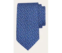 Uomo Cravatta in seta stampa Tobia Blu