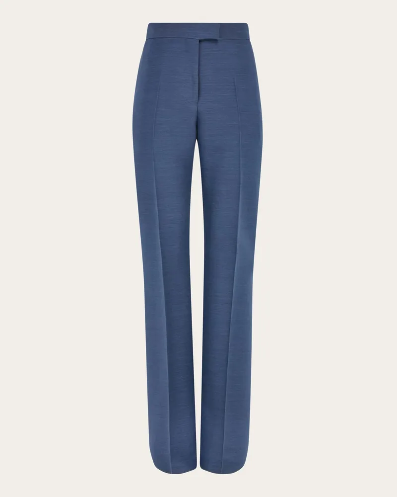 Ferragamo Donna Pantalone in faille di lana Blu Blu