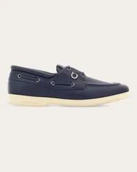 Ferragamo Uomo Boat shoe ornamento Gancini Blu Blu