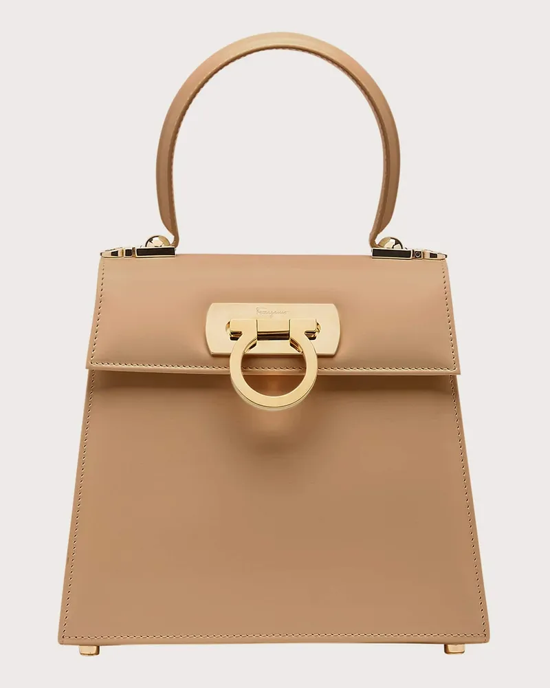 Ferragamo Donna Iconic Top Handle (S) Beige Beige