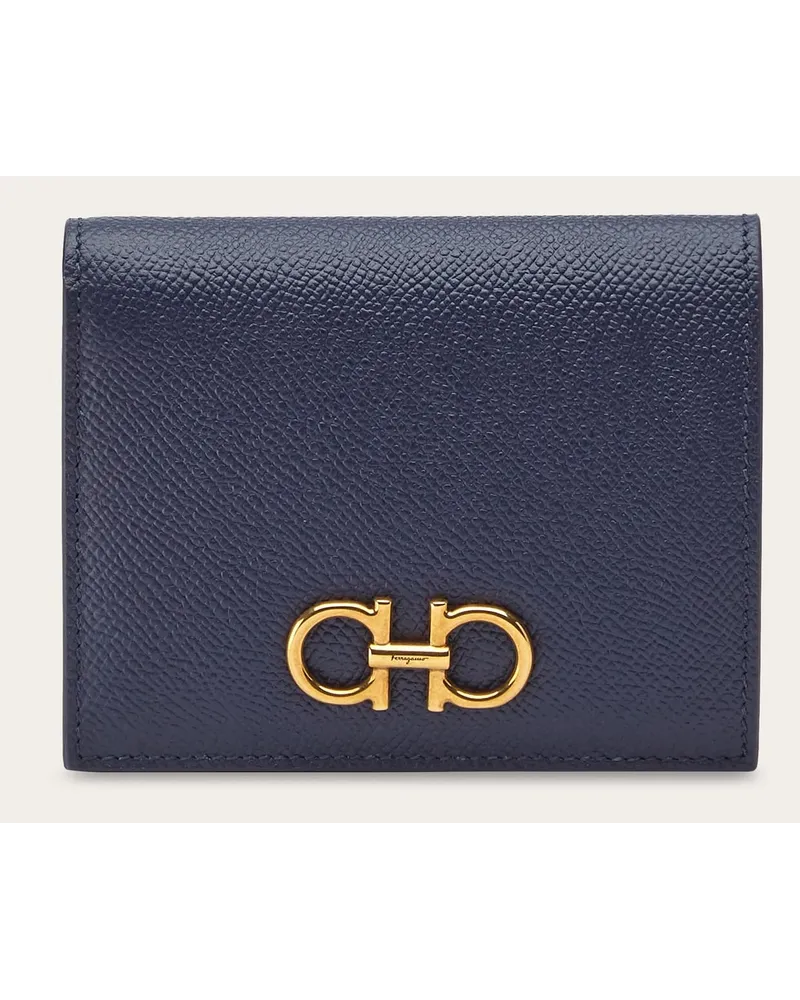 Ferragamo Donna Portafoglio compatto Gancini Blu Blu