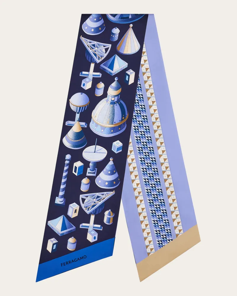Ferragamo Donna Bandeau Geometrie rinascimentali Blu Blu