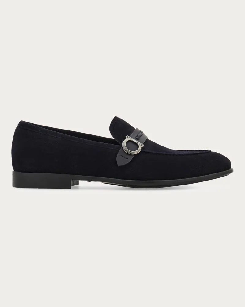 Ferragamo Uomo Mocassino ornamento Gancini Blu Blu