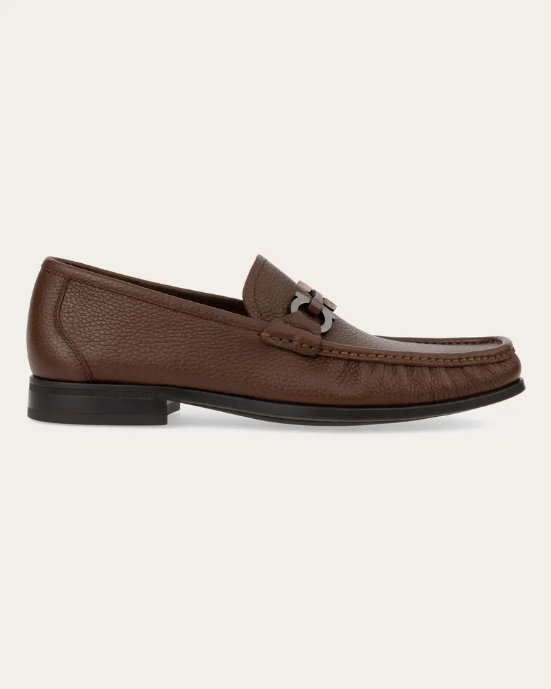 Ferragamo Uomo Mocassino morsetto Gancini Marrone Marrone