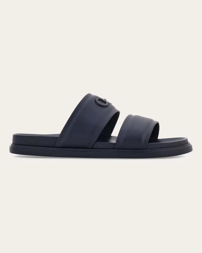 Ferragamo Uomo Slide ornamento Gancini Blu Blu