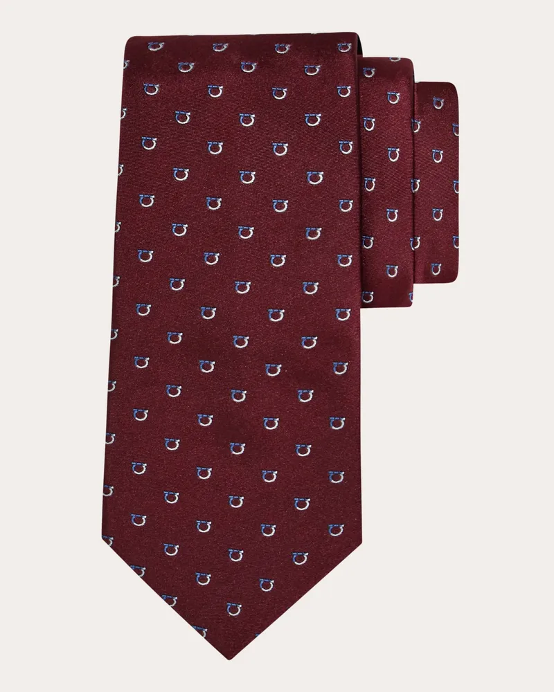 Ferragamo Uomo Cravatta jacquard Gancini bicolor Rosso Rosso
