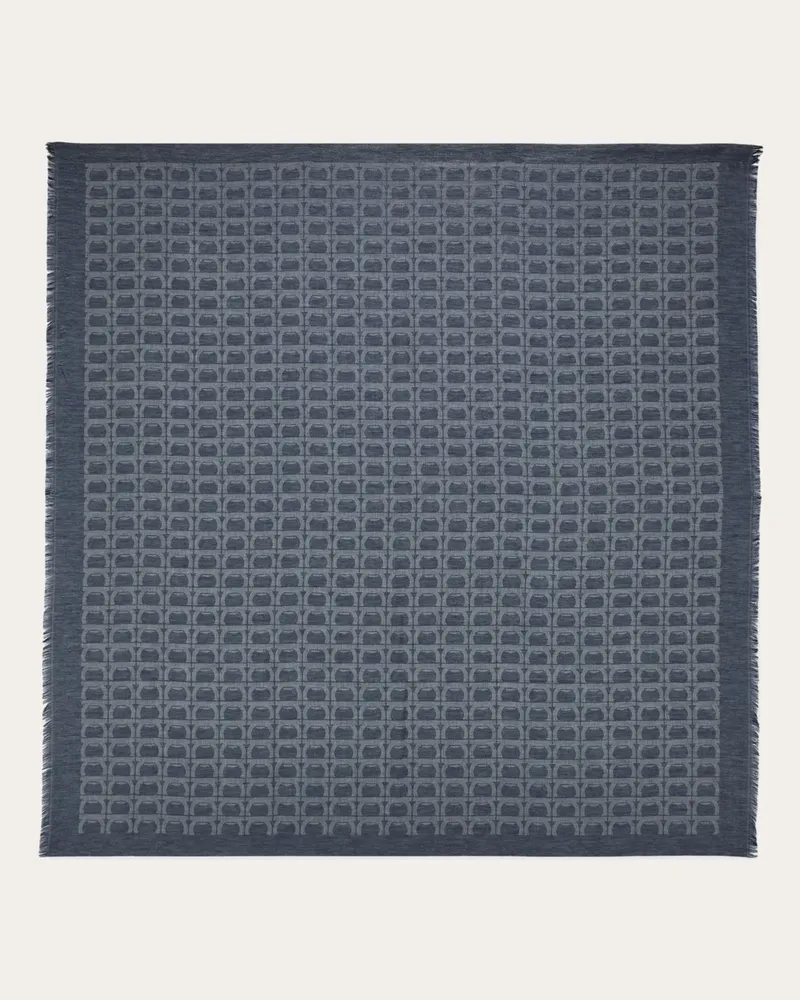 Ferragamo Uomo Scialle Gancini Blu Blu