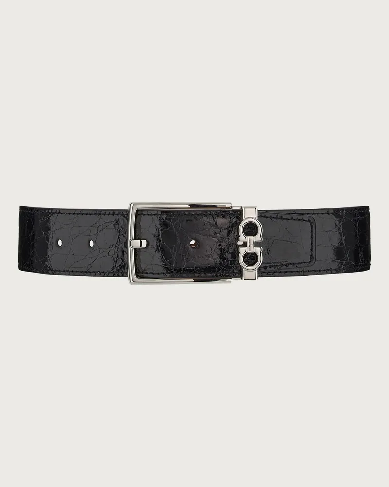 Ferragamo Uomo Cintura regolabile Nero Nero