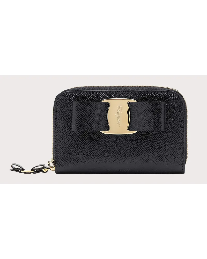 Ferragamo Donna Porta carte fiocco Vara Nero Nero