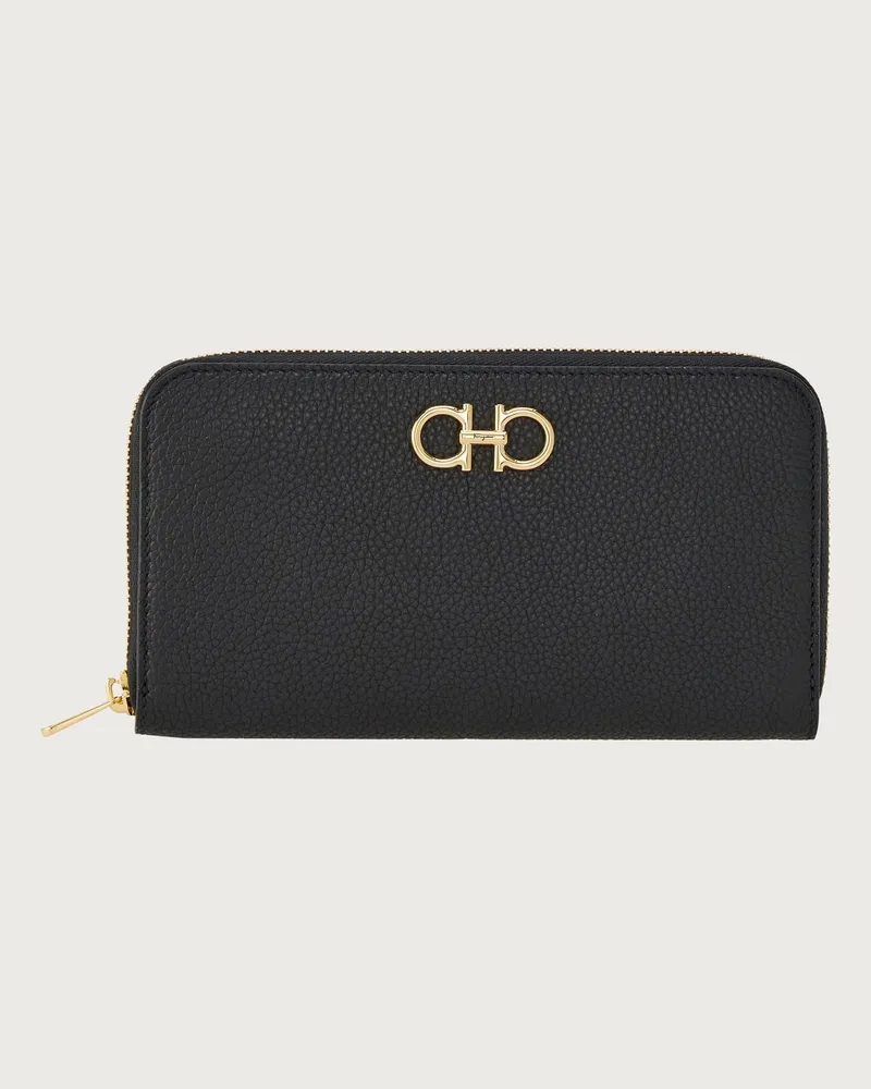 Ferragamo Donna Portafoglio continental Gancini Nero Nero
