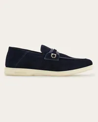 Ferragamo Uomo Mocassino destrutturato ornamento Gancini Blu Blu