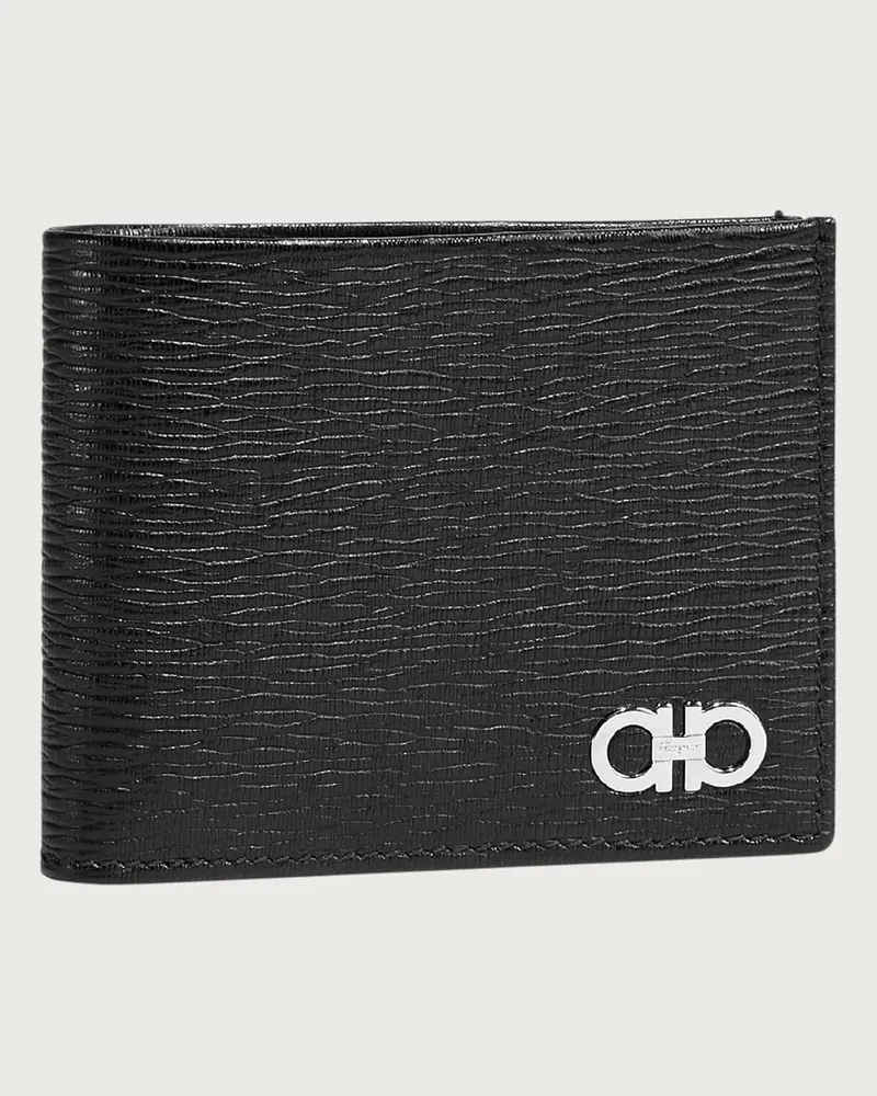 Ferragamo Uomo Portafoglio Gancini Nero Nero
