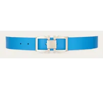 Uomo Cintura reversibile e regolabile Gancini Blu