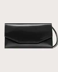 Ferragamo Uomo Mini clutch geometrica Nero Nero