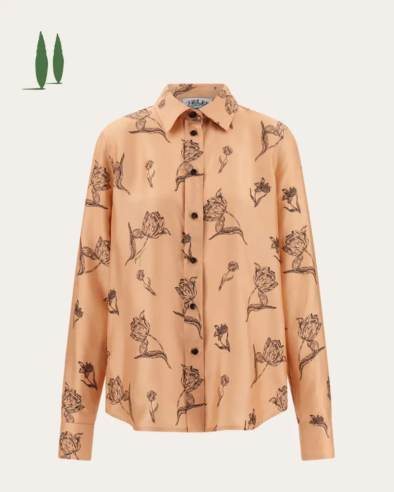 Ferragamo Donna Back to Earth - Camicia in seta Rosa Rosa