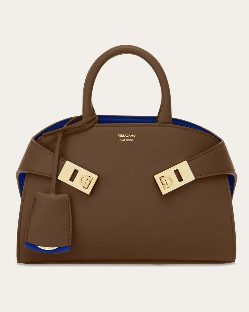 Ferragamo Donna Borsa a mano Hug bicolore (XS) Marrone Marrone