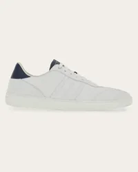 Ferragamo Uomo Sneaker bassa con firma Bianco Bianco