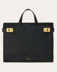 Ferragamo Uomo Borsa business con fibbie Gancini Nero Nero