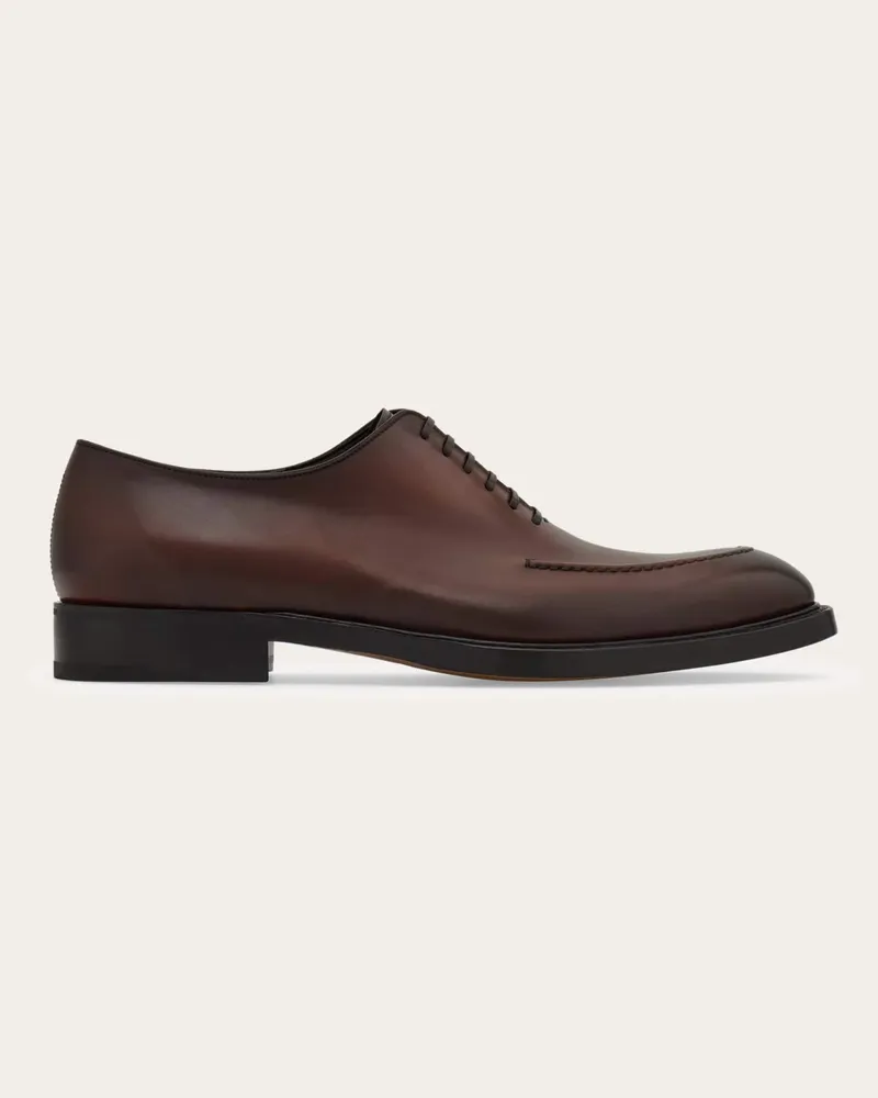 Ferragamo Uomo Oxford con impunture Marrone Marrone