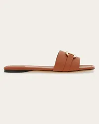 Ferragamo Donna Slide ornamento Gancini Beige Beige