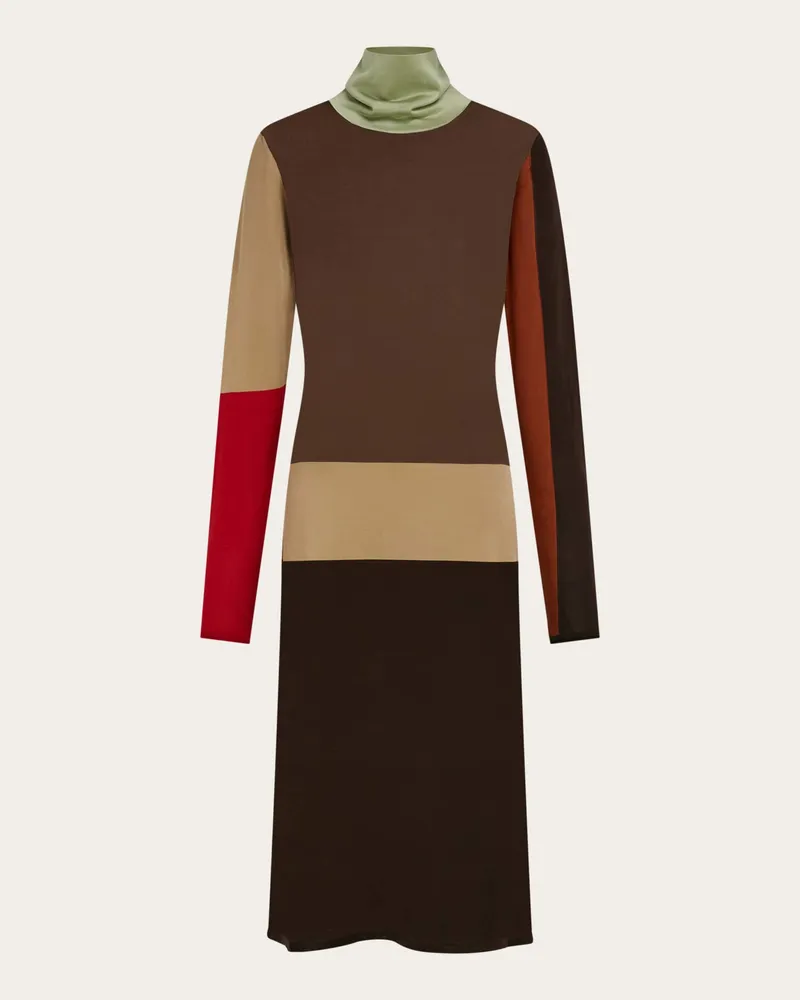 Ferragamo Donna Abito color block Beige Beige