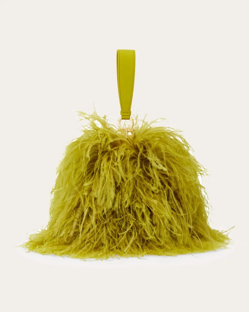 Ferragamo Donna Mini clutch double Gancini Giallo Giallo